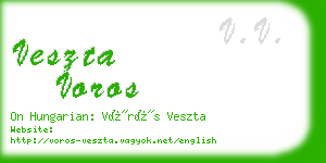 veszta voros business card